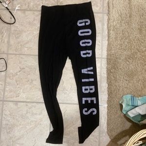 Black good vibes leggings